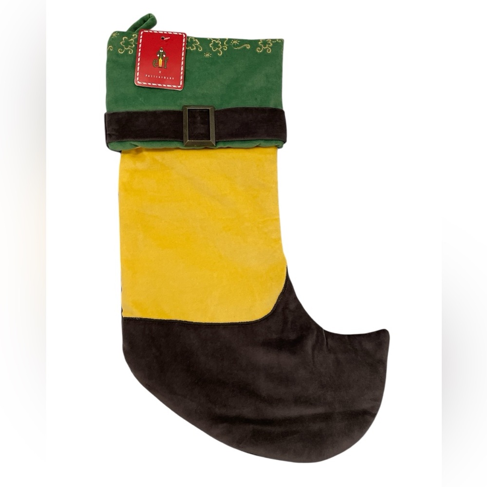 Pottery Barn Buddy the Elf from the movie Elf Velvet Christmas Stocking NWT